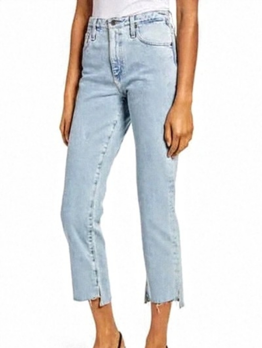 Adriano Goldshmeid Isabelle Hi-Rise Straigt Step Crop Hem Jeans 1992 Primer. 25R